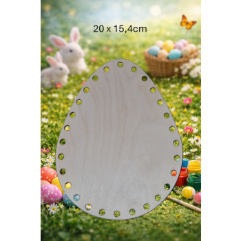 Jajko 20cm, do przeplatania 28 otworów, sklejka 3mm